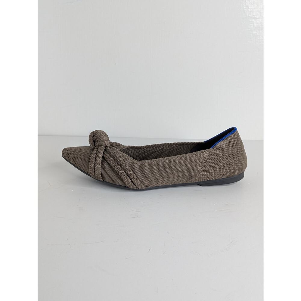 Rothy's The Point II Knot Flats 7.5 Tan Brown Pointed Toe Slip On Washable - Picture 10 of 13